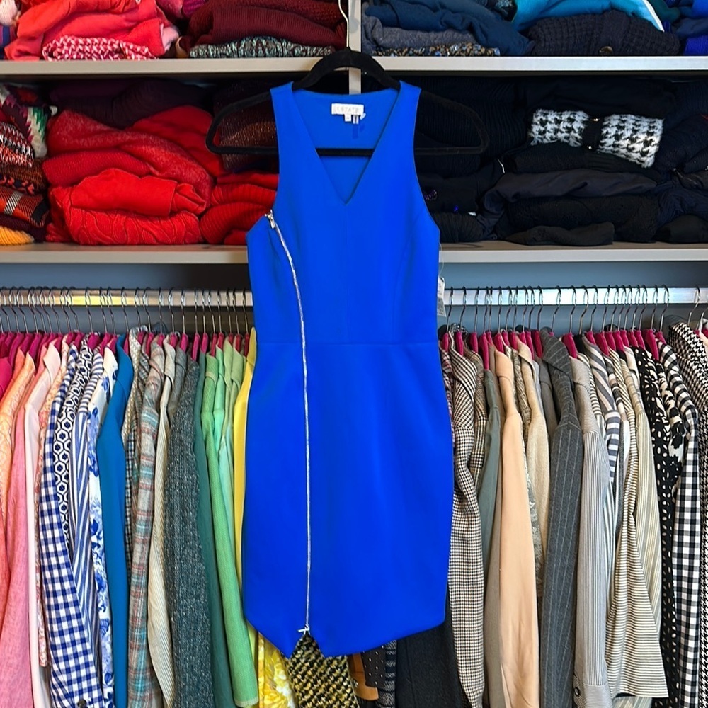 1. State royal blue sleeveless zipper detail dress size XS NWT